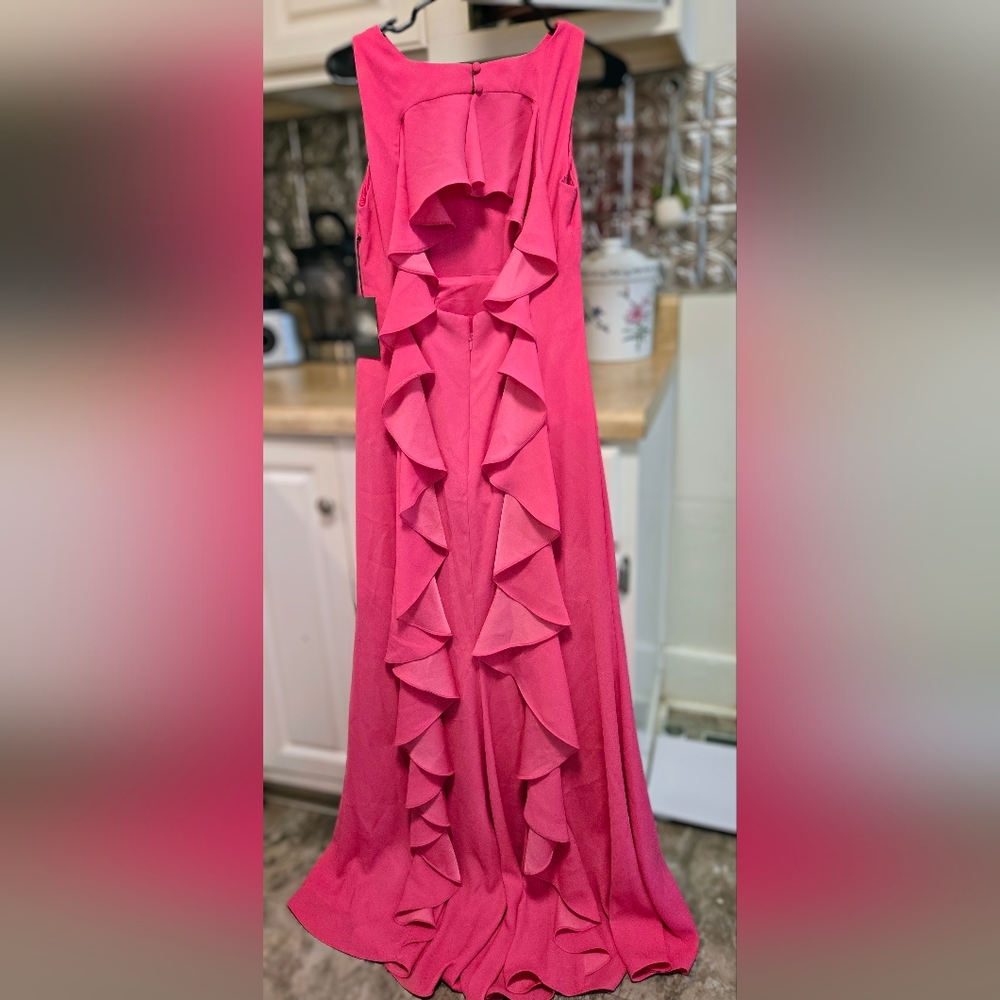 Vince Camuto elegant Pink Ruffle Formal Prom Cocktail Wedding Dress NWT Sz 4